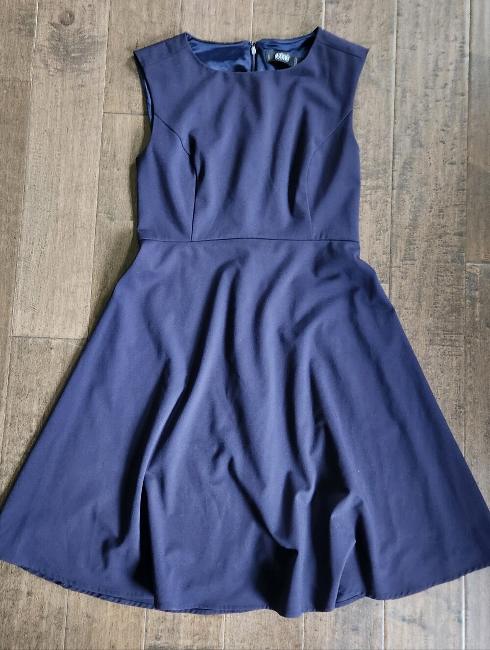 Icone Simons Sleeveless Cocktail Navy Dress Size 4 Fit And Flare Skater